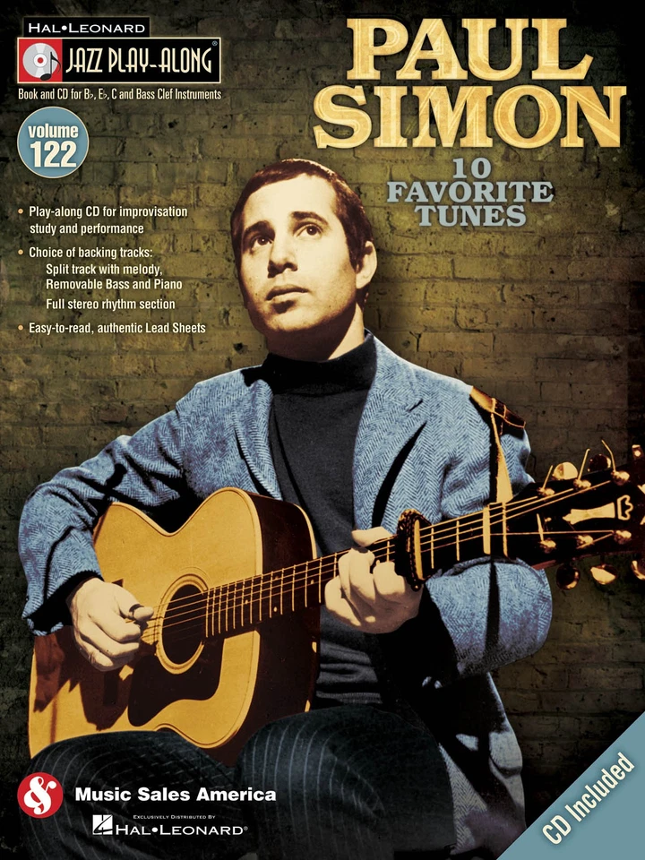 Paul Simon Jazz Play-Along Vol 122 Bb Eb C BC Instruments Sheet Music Book CD - Image 1 of 1
