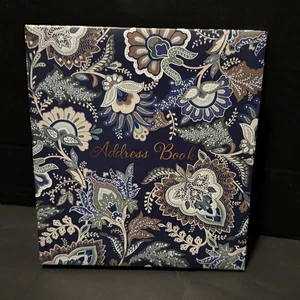 Vera Bradley Address Book Binder Java Navy Camo Information Organizer Unused - Picture 1 of 9