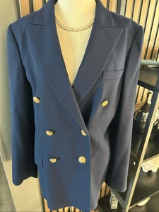 Ralph Lauren blauer zweireihiger Arbeitsblazer Gr. 10 - Bild 1 von 7