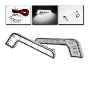 UNIVERSAL MERCEDES L-STYLE 8 LED DRL WHITE DAYTIME RUNNING BUMPER FOG LIGHTS NEW - Picture 1 of 2
