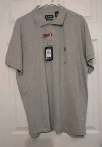 Chaps Men's Stretch Polo Shirt XL Gray Short Sleeve Cotton Blend NWT NEW - Picture 1 of 14