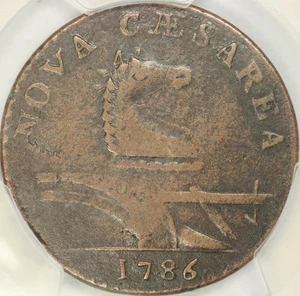 1786 New Jersey Colonial Narrow Shield, Straight Plow PCGS VF30 - Picture 1 of 3