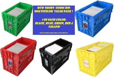 BCW 多色短漫画书箱 5 包 1 ea。 of Black Blue 绿色 红色 黄色 — 第 1/4 张图片