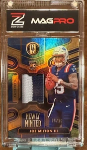 #5/10 Panini Gold Standard Joe Milton III Zaffiro 2024 Nuovo Coniato Patch RC - Foto 1 di 4