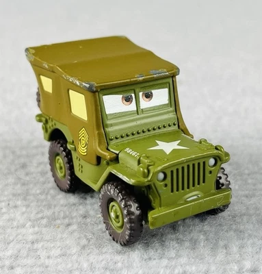 Disney Pixar Cars Sarge Diecast Jeep Mattel 1:55 Green Military Vehicle - Image 1 of 4