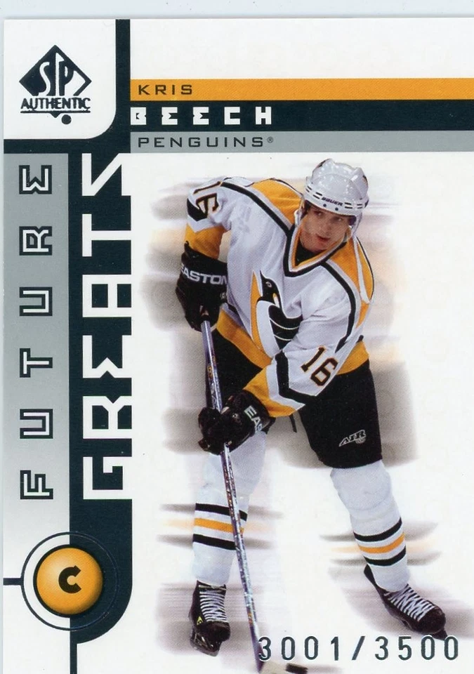 2001-02 SP Authentic #119 Kris Beech #/3500 Pittsburgh Penguins - Image 1 of 1