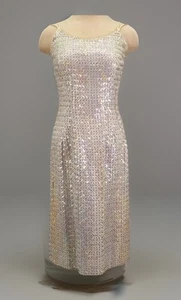 60s Vintage Iridescent Sequin Cocktail Slip Dress - Sm - Party - Prom - Marilyn - Picture 1 of 22