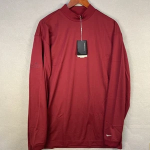 Nike Golf Shirt Mens Large Red Mock Neck Long Sleeve Tiger Woods NEW - Picture 1 of 10
