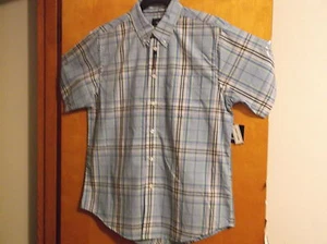 CAMISA NUEVA "EDICIONES BÁSICAS" AZUL Y GRIS A CUADROS..S/S con CUELLO ABOTONADO - Imagen 1 de 2