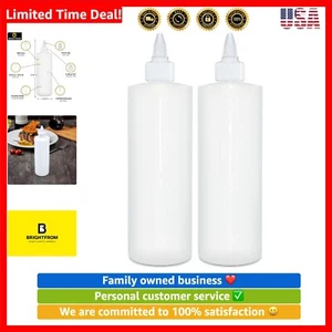 Condiment Squeeze Bottles, 16 OZ Empty Squirt Bottle with Twist Top Cap, Leak... - Picture 1 of 5