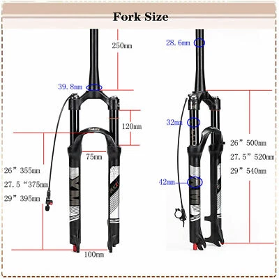 BUCKLOS 26/27.5/29" XCM/XCT/XCR Bike Suspension Fork 120/100mm Straight/Tapered - Image 1 of 4