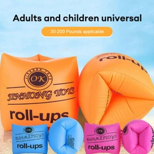 Kids Adult Inflatable Arm Bands Ring Floaties Swimming Pool Safety Arm Floats - Picture 1 of 17