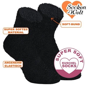 8-16 Paar Kuschelsocken schwarz Bettsocken Wellness Socken - Bild 1 von 1