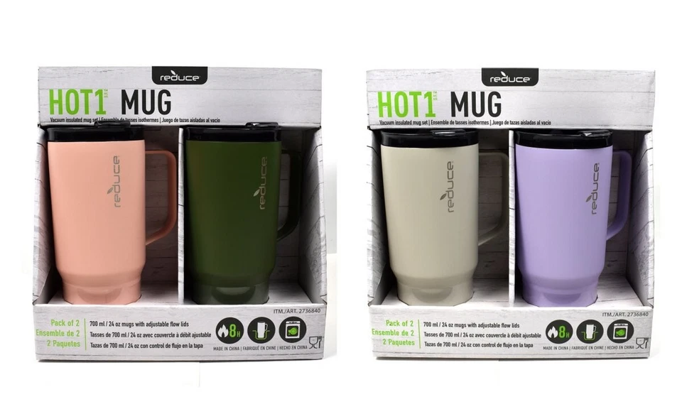 Reduce Hot 1 Vacuum Insulated Stainless Steel Tumblers/Mugs 700mL/24 oz, 2-pack - Image 1 of 1