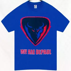 DePaul Blue Demons Mens T Shirt Size S Fruit of the Loom Blue - Picture 1 of 5