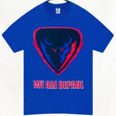 DePaul Blue Demons Mens T Shirt Size S Fruit of the Loom Blue - Image 1 of 4