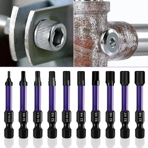10Pcs Hex Head Allen Wrench Drill Bit Set 1/4 Inch Impact Driver Magnetic Bit UK - Picture 1 of 7