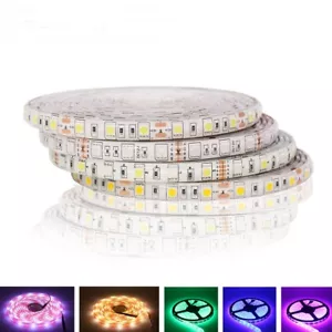 12V 16.4Ft SMD 5050 RGB LED Strip Waterproof 300LED RGBW RGBWW LED Light Strips - Picture 1 of 14