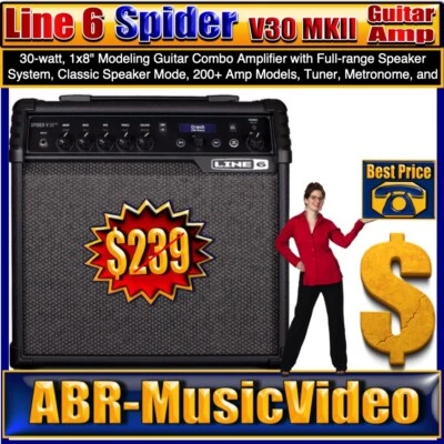 Line 6 Spider V 30 MkII 1x8" 30-watt Modeling Combo Amp - Image 1 of 4