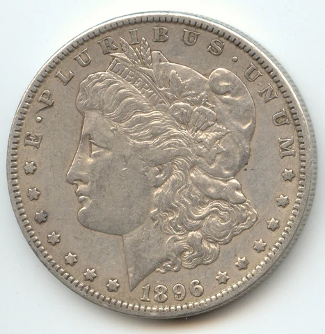 1896-O Morgan Silver Dollar, Scarce O Mint, Lustrous XF+ Cover