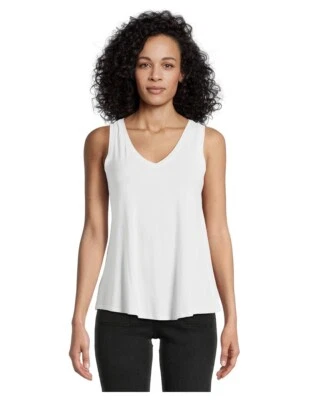 TIME and TRU Womens Tank Top Size Small 4-6 Relaxed Fit Sleeveless White New - Image 1 of 4