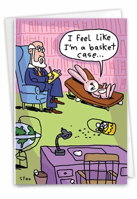 Tarjeta de Pascua C1508EAG: Estuche de cesta Tarjeta de felicitación divertida de Pascua con sobre Foto 1 de 4