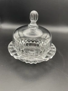 VTG Mikasa Salina crystal covered condiment-butter dish W/dome lid kitchen decor - Picture 1 of 10