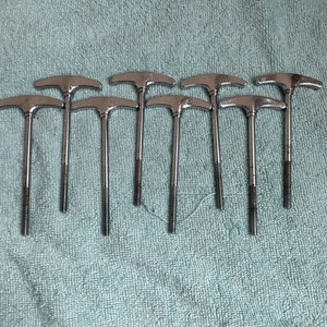 Set of 8 Vintage 70s Ludwig Bass Drum T Tension Rods - 3 7/8” (4 5/8” tip to tip - Picture 1 of 11