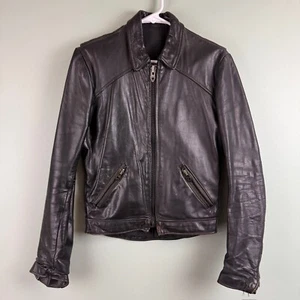 Vintage Brooks Leather Motorcycle Jacket Cafe Racer Liner Size M? Talon Zip READ - Picture 1 of 15
