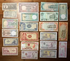 Amazing lot of 21 Vietnam banknotes 1950s-1980s Ho Chi Minh Lê Văn Duyệt #0379 - Picture 1 of 2