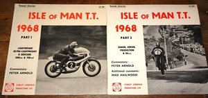 ISLE OF MAN 1968 TT RACES PART 1 & 2 LPs MOTOR SPORT RACING SUPERBIKES BIKES - Picture 1 of 5