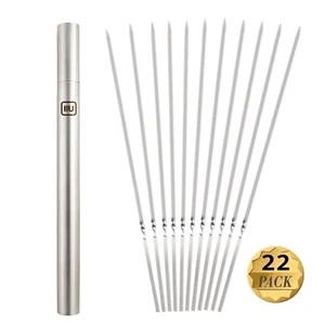 Metal Kabob Skewers 22Pcs 14", 304 Stainless Steel Flat Skewers for Grilling - Picture 1 of 11