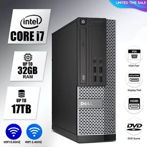 DELL Desktop Computer PC i7, up to 32GB RAM, 17TB SSD, Windows 10/11, DVD-RW - Picture 1 of 5