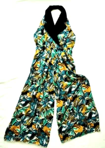 Simon Jeffrey vintage 80s jumpsuit - viscose fabric - halter neck style - S/M - Picture 1 of 7
