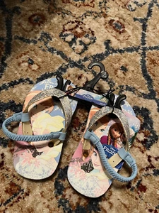 Disney Frozen NWT Toddler Girls Slingback Flip Flops Shoes Size 5/6 - Picture 1 of 3