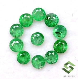 2.50 mm Natural Emerald Round Cut Lot 11 Pcs 0.61 CTS Calibrated Loose Gemstones - Picture 1 of 6