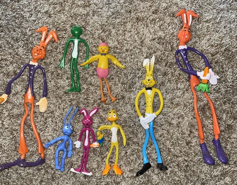 Lot Of 8 Bendables Bendy Ducks Bugs Life Frog Easter Bunny Toy Figures Cover