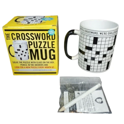 NEW Crossword Puzzle COFFEE MUG Cup Unemployed Philosophers Guild + New Puzzles - Image 1 of 4