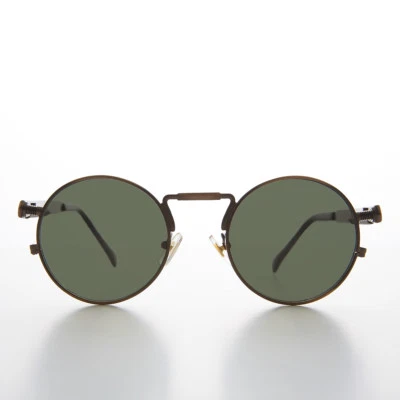 Gafas de sol redondas bronce metal gótico Steampunk lente verde - Iván  Foto 1 de 3