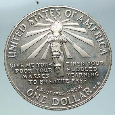 1986 UNITED STATES Ellis Island Statue of Liberty NY Proof Silver $ Coin i86339 - Image 1 of 3