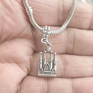 Antique Silver La Sagrada Familia Barcelona Charm Fit Beaded Bracelet. - Picture 1 of 7