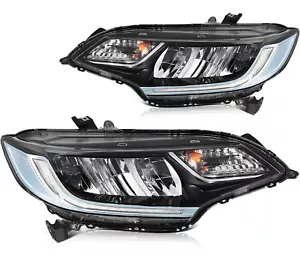 For 1.5L 2015-2020 Honda Fit Headlights Black Housing Head Lamps Front Pair - Foto 1 di 9