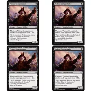 4 x VICIOUS CONQUISTADOR CASI NUEVO Ixalan Magic The Gathering Negro - Vampire Unc - Imagen 1 de 1