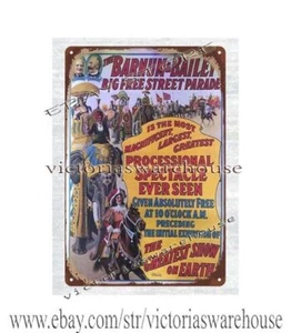 1913 BARNUM BAILEY GREAT FREE STREET PARADE metal tin sign cool home decor - Picture 1 of 4