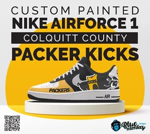 Custom Painted Nike AF1 Colquitt County High School Packers - Picture 1 of 1