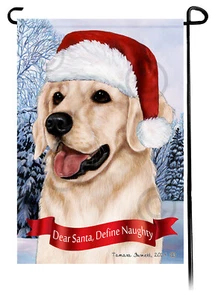 Dear Santa, Define Naughty Garden Flag - Light Golden Retriever 064B - Imagen 1 de 1