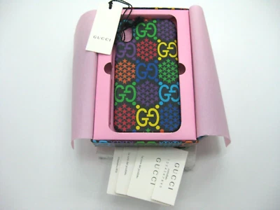 Funda protectora para teléfono celular Gucci iPhone Xs GG psicodélica estrellas arco iris #603758 nueva en caja Foto 1 de 4