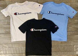 Lot Of 3 - Boys Youth Champion T Shirts Kid’s Size Medium M Blue Black White - Picture 1 of 4