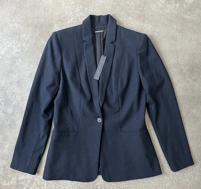 Traje Chaqueta Elie Tahari Bonnie Mujer Lana Abotonada Azul Marino Talla 8 Nuevo con Etiquetas Foto 1 de 4