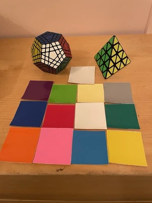 Gigaminx And Master Pyraminx Set With Spare Stickers Rubiks Cube Twisty Puzzles - Image 1 of 4
